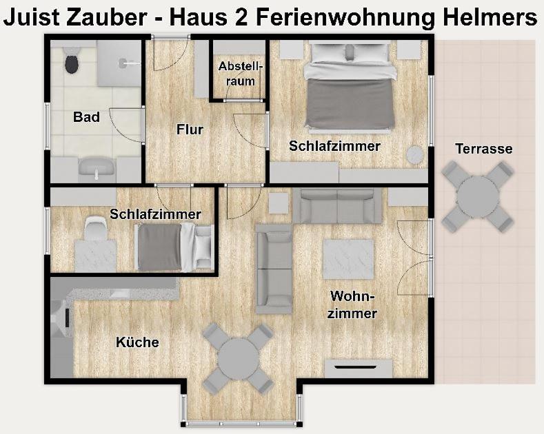 Juist Zauber - Haus 2 Ferienwohnung Helmers ภายนอก รูปภาพ